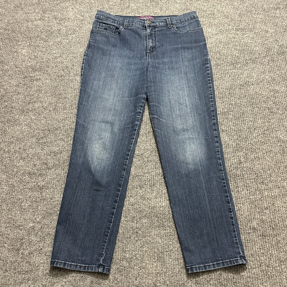 Gloria Vanderbilt Amanda Jeans Womens Size 12 Short Blue Denim Mid Rise Casual